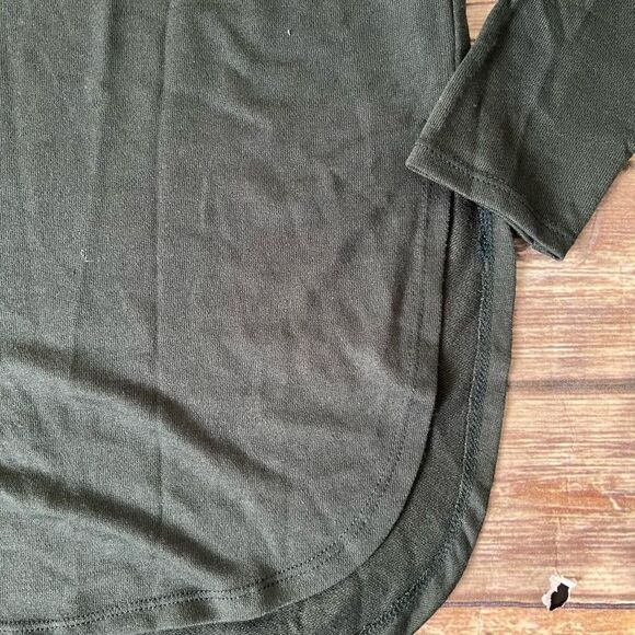 Dark Green Mono B Long Sleeve Athleisure Top - Picture 3 of 4